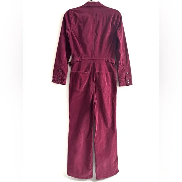 Free People Take Me Out Corduroy Jumpsuit Mulberry Size 4 - Picture 2 of 15